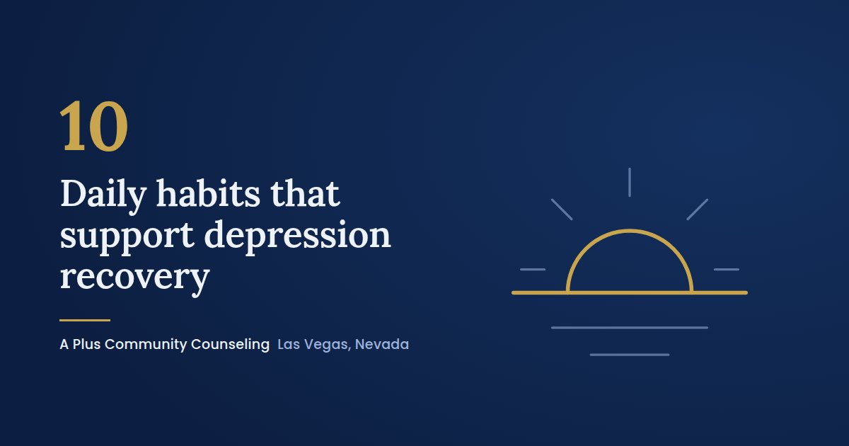 Illustration of a sunrise, representing daily habits that support depression recovery